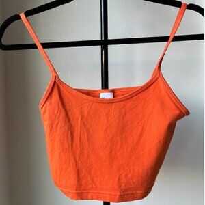 Aritzia TNA Orange Chill Karelis Cropped Tank - Size M